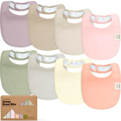 KeaBabies Embrace 8-Pack bibs fabric close-up highlights ultra-soft cotton for sensitive skin