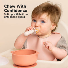 KeaBabies ergonomic grip spoon helps tiny hands hold meals confidently.
