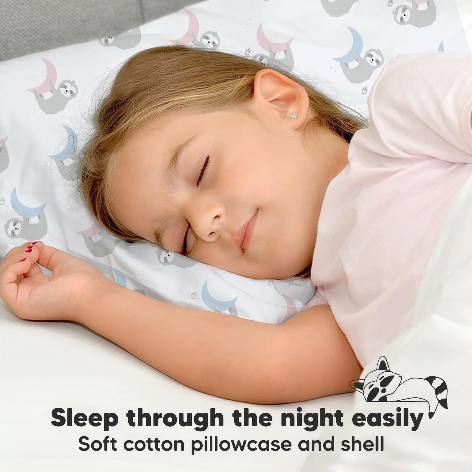 KeaBabies ergonomic neck-support design promotes proper alignment during sleep.