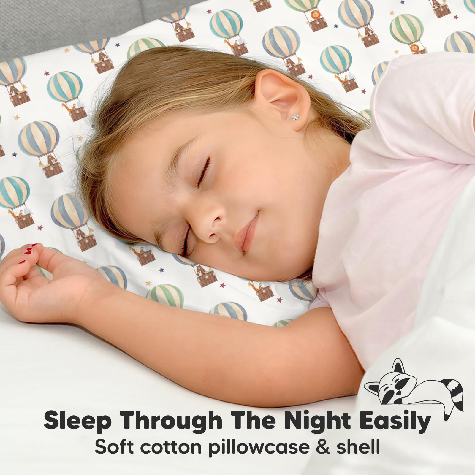 KeaBabies ergonomic neck support detail illustrates gentle alignment for toddlers.