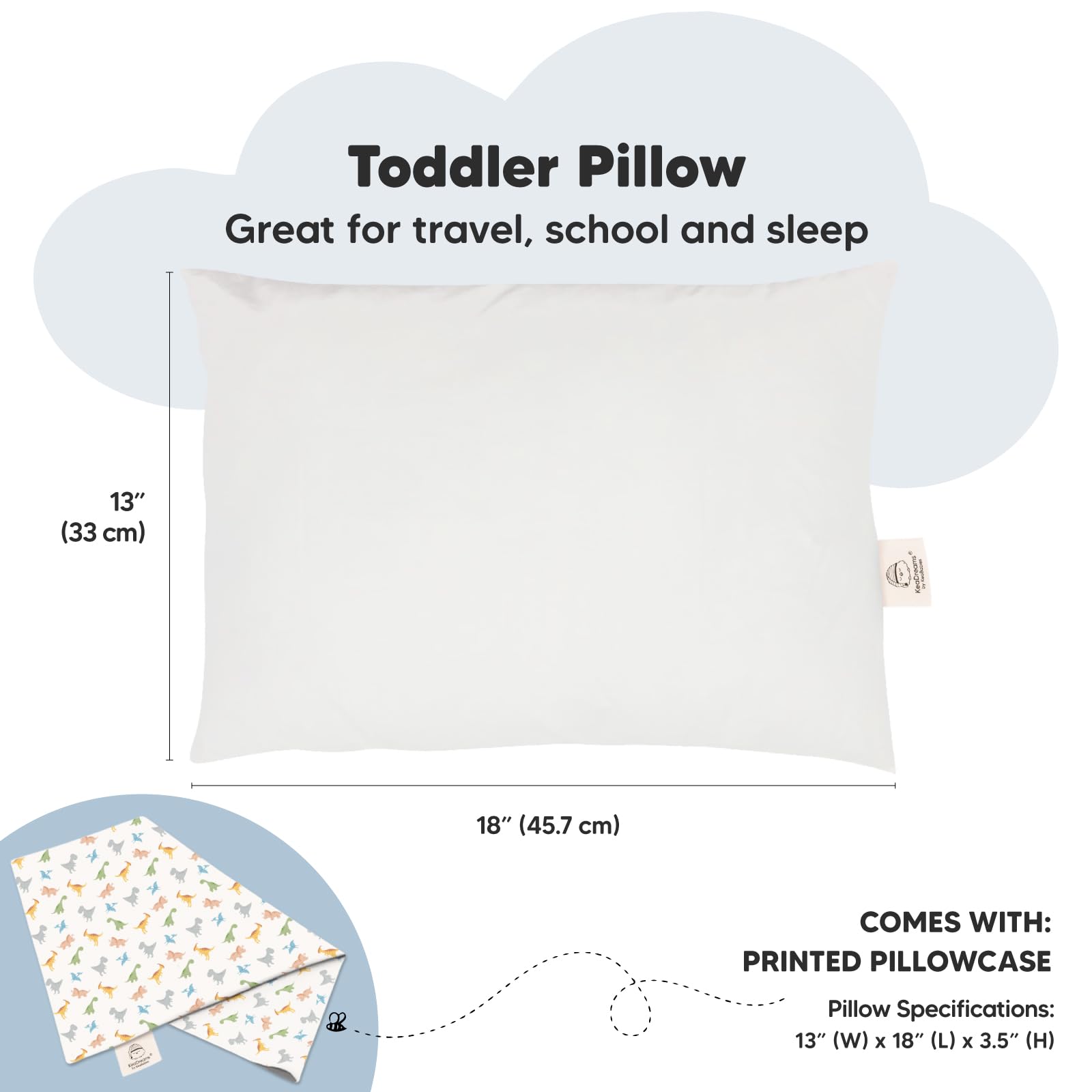 KeaBabies ergonomic neck-support pillow provides proper alignment for toddlers.