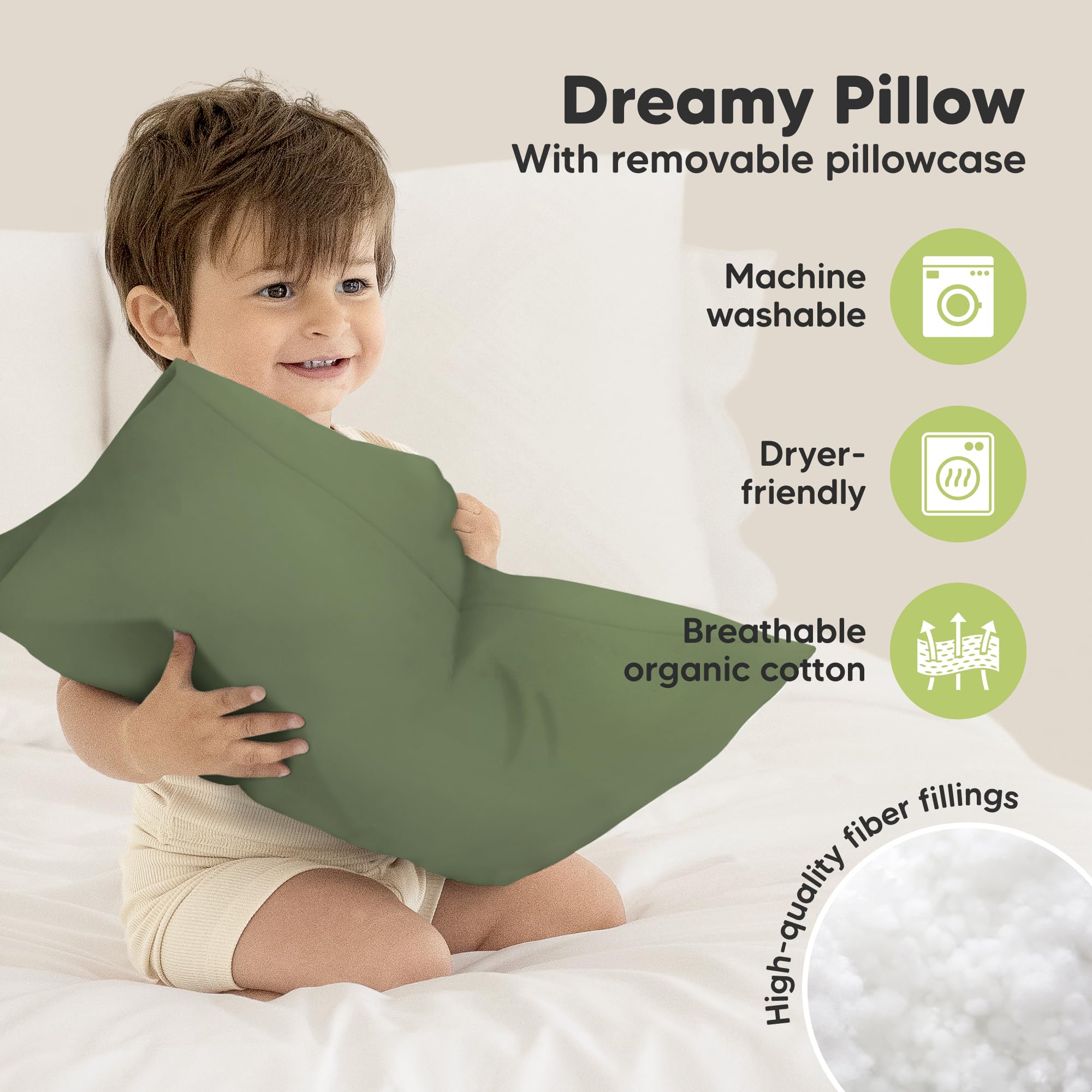 KeaBabies ergonomic-neck-support image illustrates gentle head support during night sleep