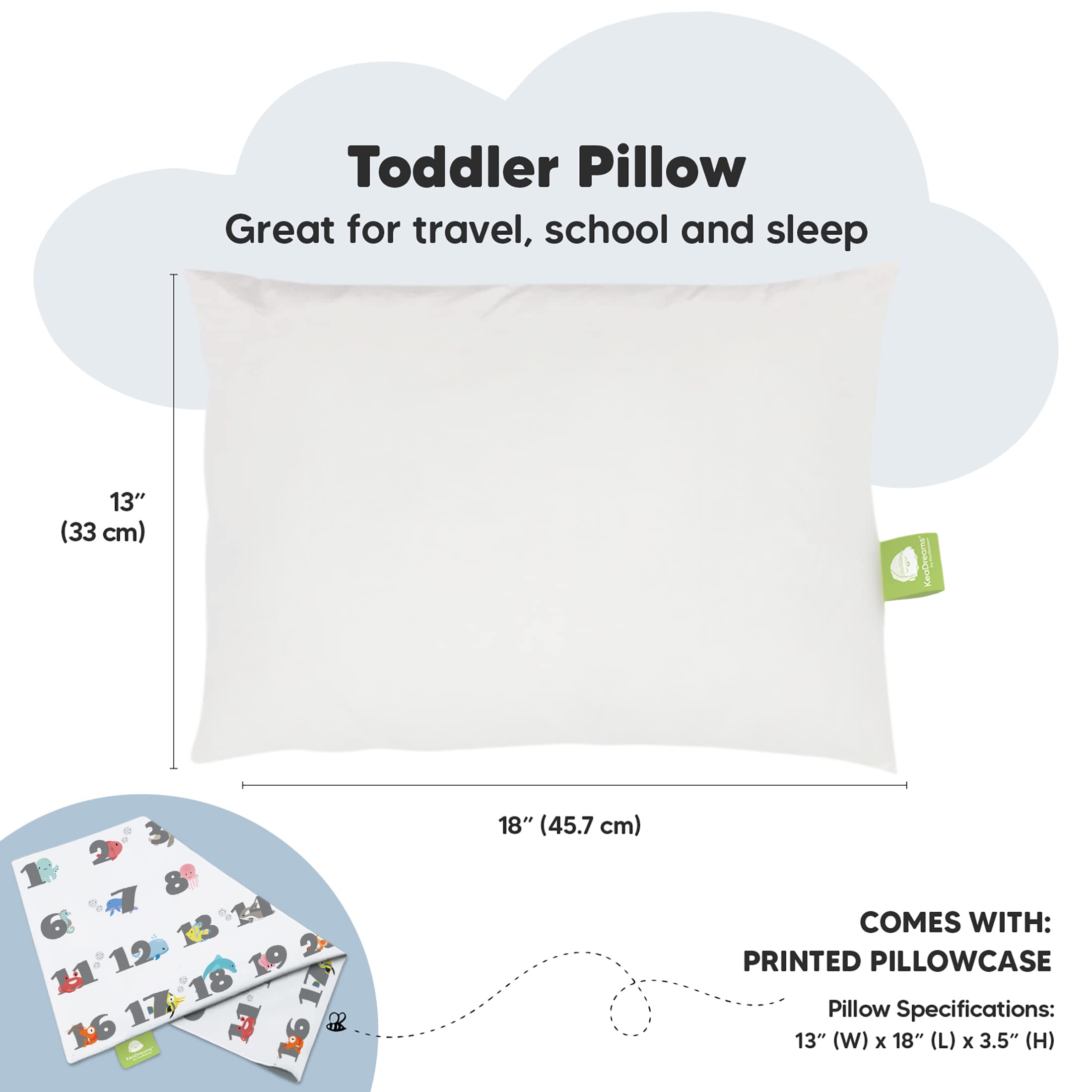 KeaBabies ergonomic pillow demonstrates neck support for toddlers