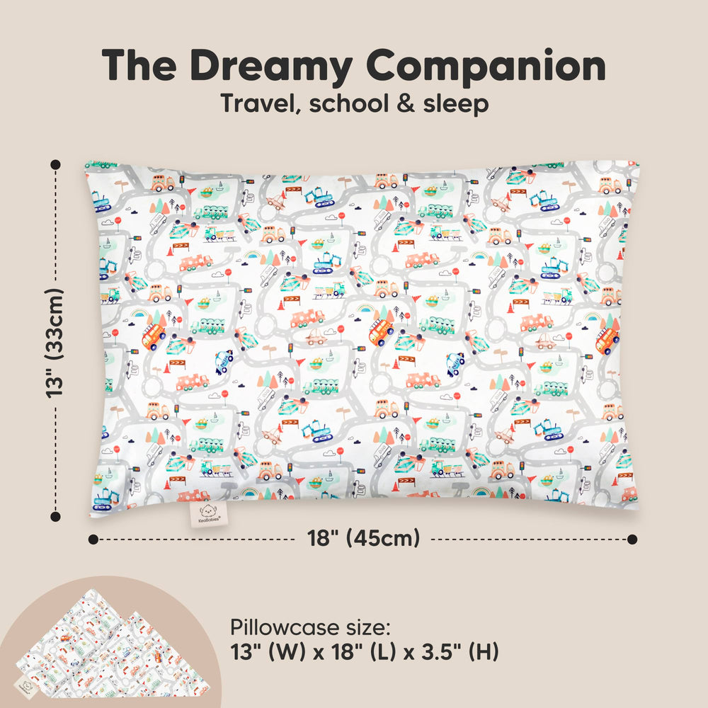 KeaBabies ergonomic toddler pillow provides neck support for comfy sleep