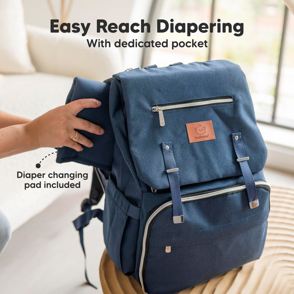 KeaBabies Explorer bag back support emphasizes comfortable all-day wear during outings.