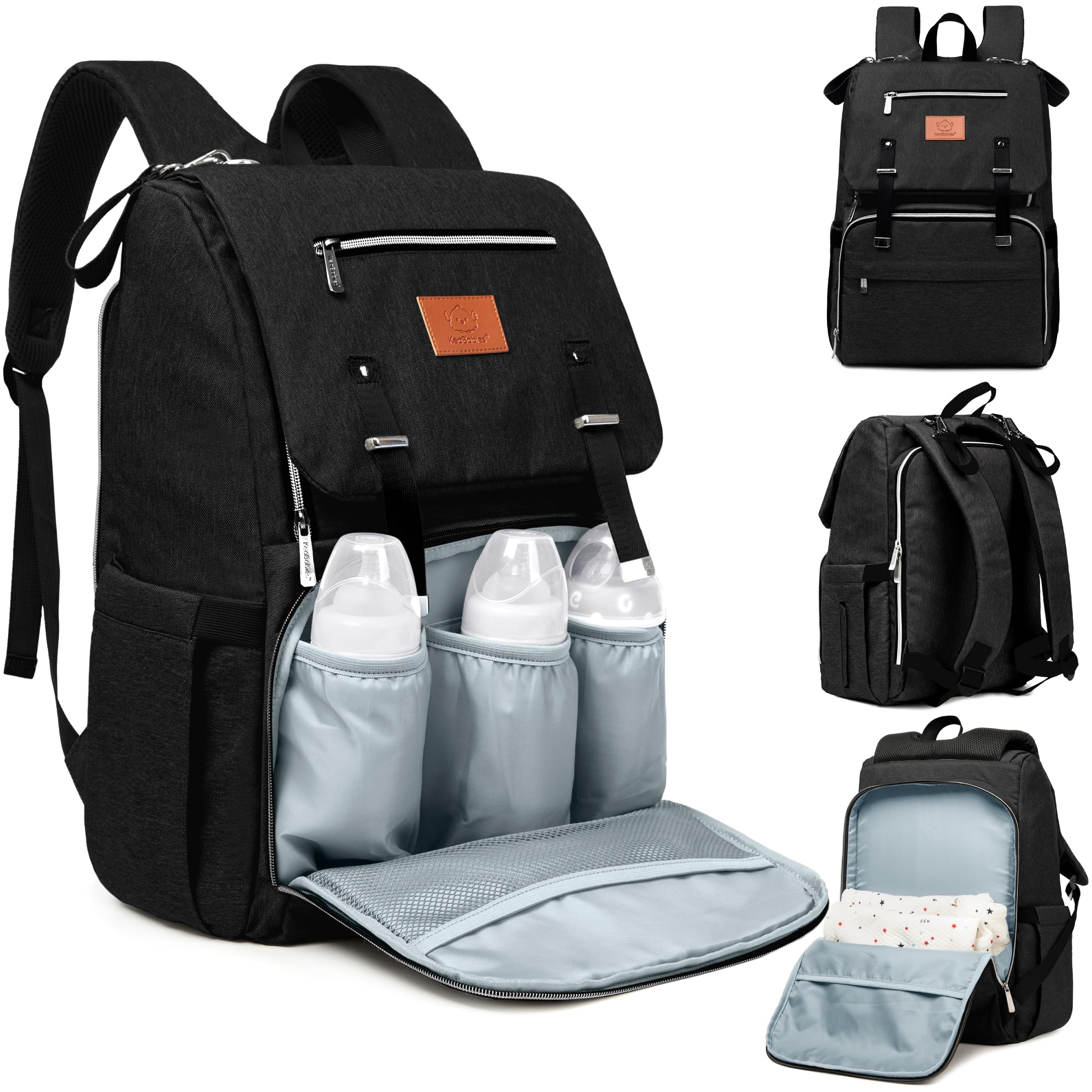 KeaBabies Explorer bag front view shows versatile storage for travel and parenting.