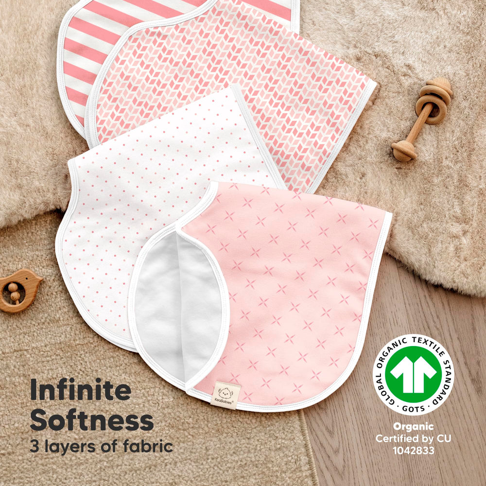 KeaBabies extra-large 22x12 burp cloth provides ample shoulder coverage.