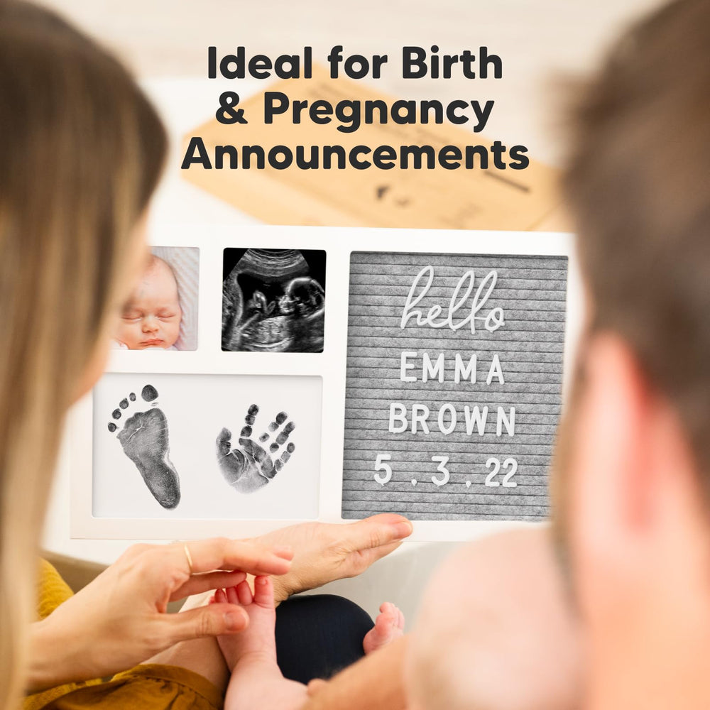 KeaBabies felt letterboard details highlight personalized messages for milestones.