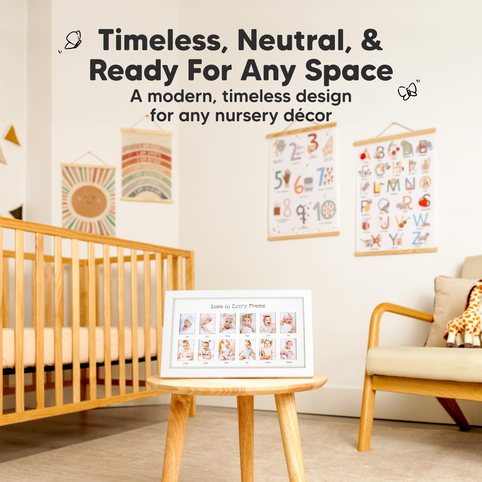 KeaBabies first-year frame 13x7-8 size for compact collage display