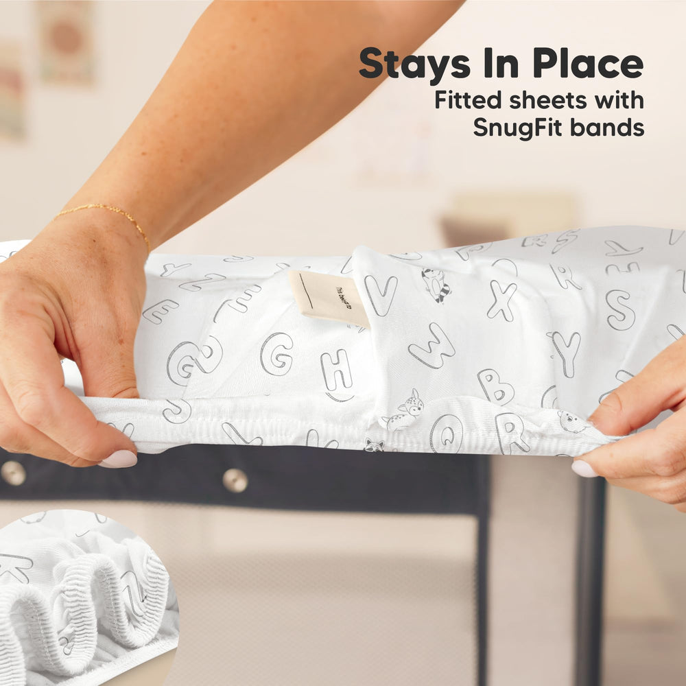 KeaBabies fits 38x26 pack n play mattresses up to 5 inches tall.
