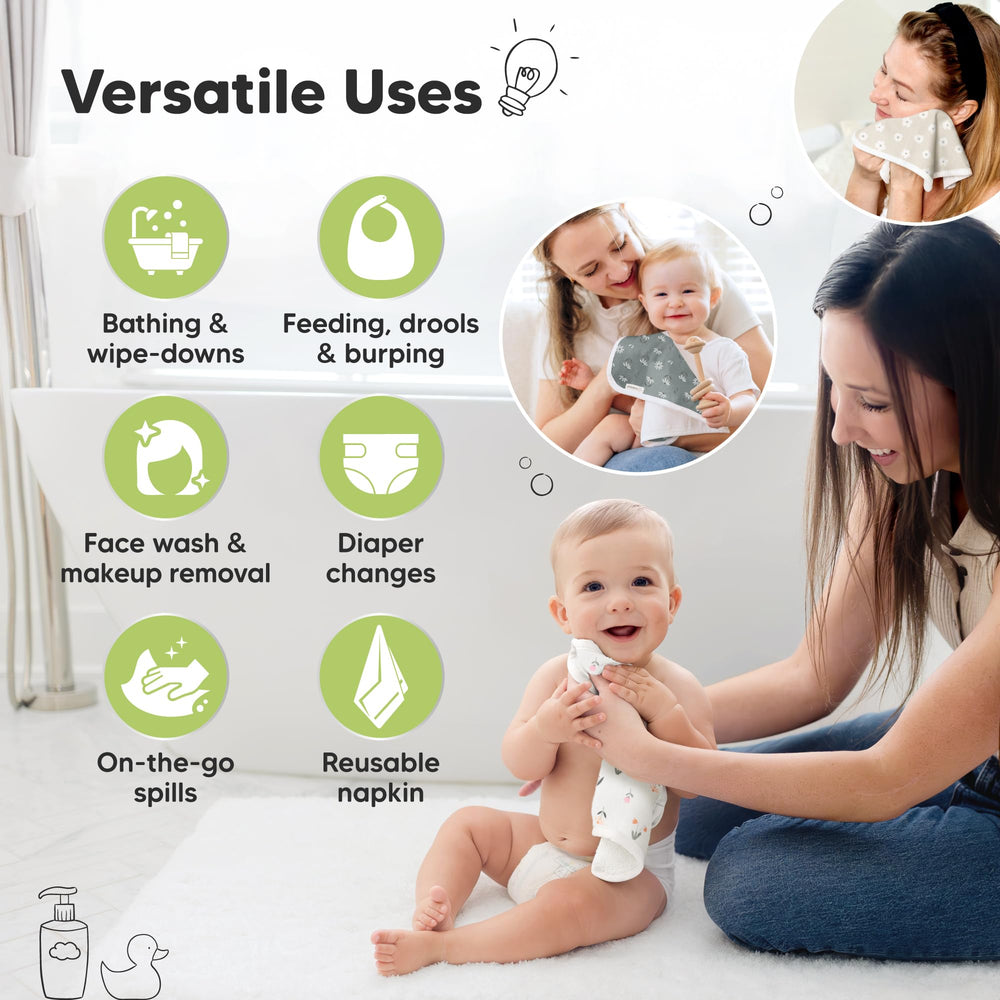 KeaBabies Fleur washcloths are durable and machine washable