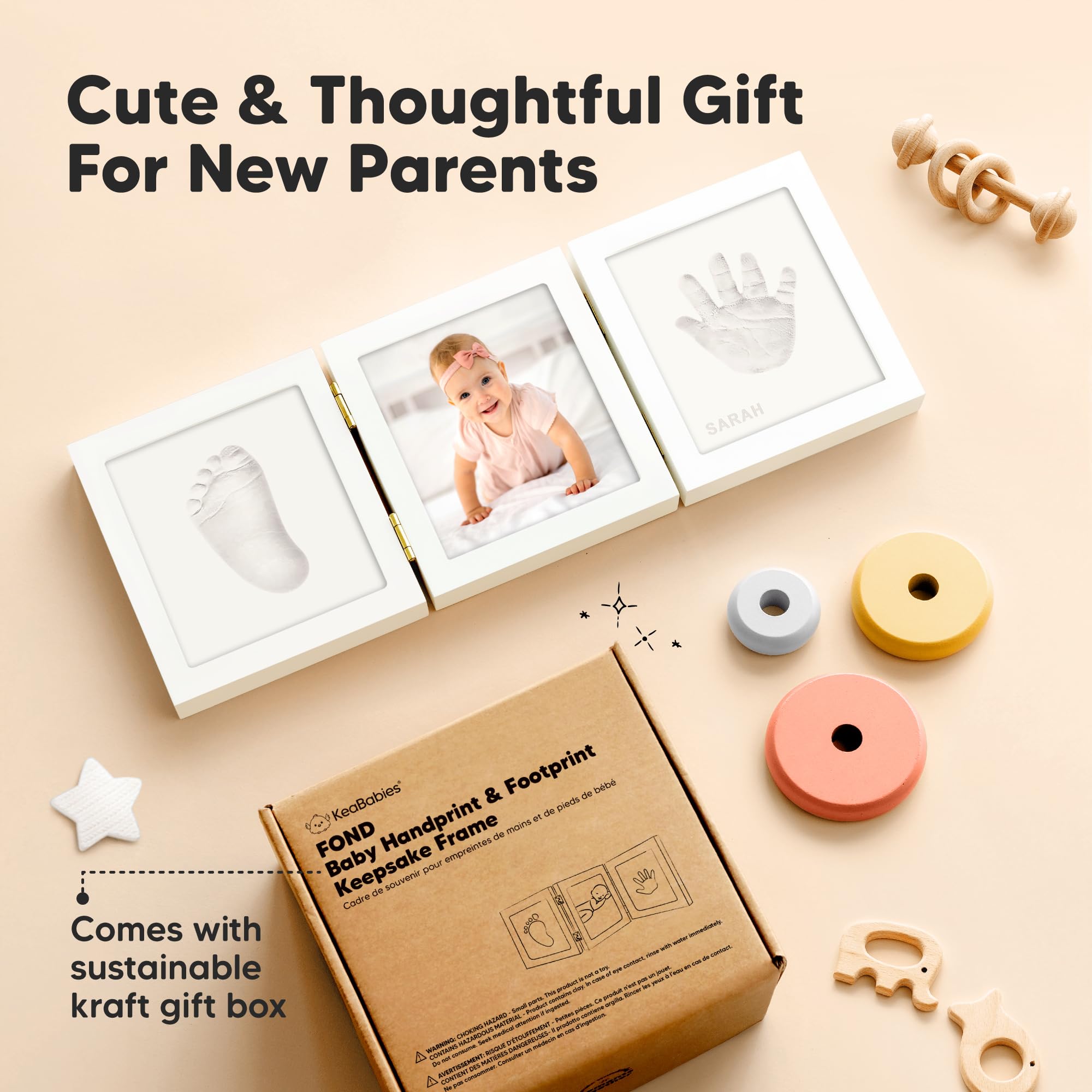 KeaBabies 100% safe clay ensures durable, safe baby prints for lasting keepsakes