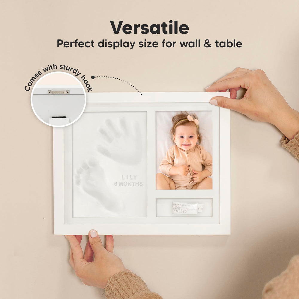 KeaBabies Alpine White frame adds clean nursery decor and a personal keepsake.