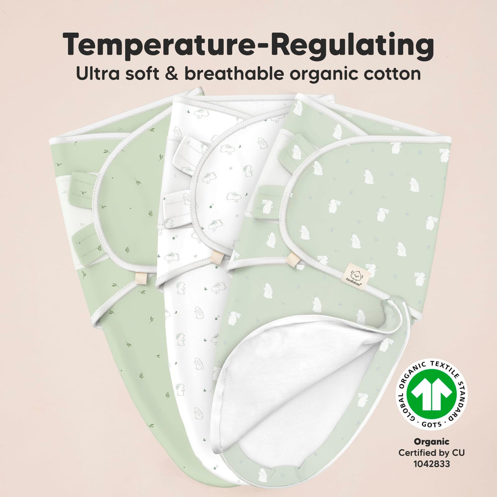 KeaBabies four-step swaddle setup supports quick snug wrapping.