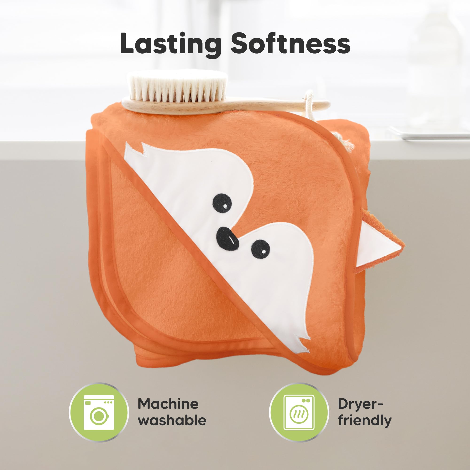 KeaBabies fox-design towel in gift box makes a perfect baby shower gift.
