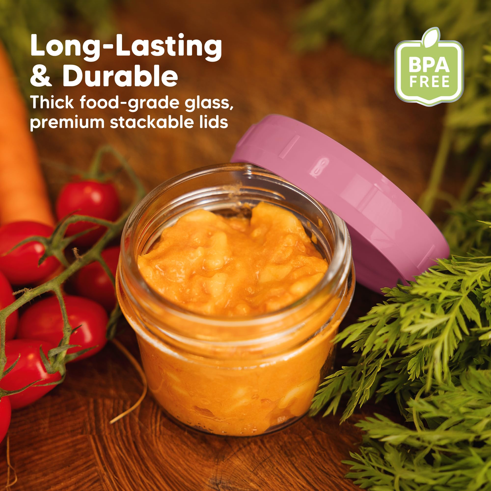 KeaBabies jars are freezer, microwave, and dishwasher safe for easy reuse.