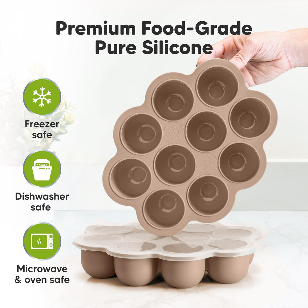 KeaBabies freezer tray wide base design prevents spills during transfer