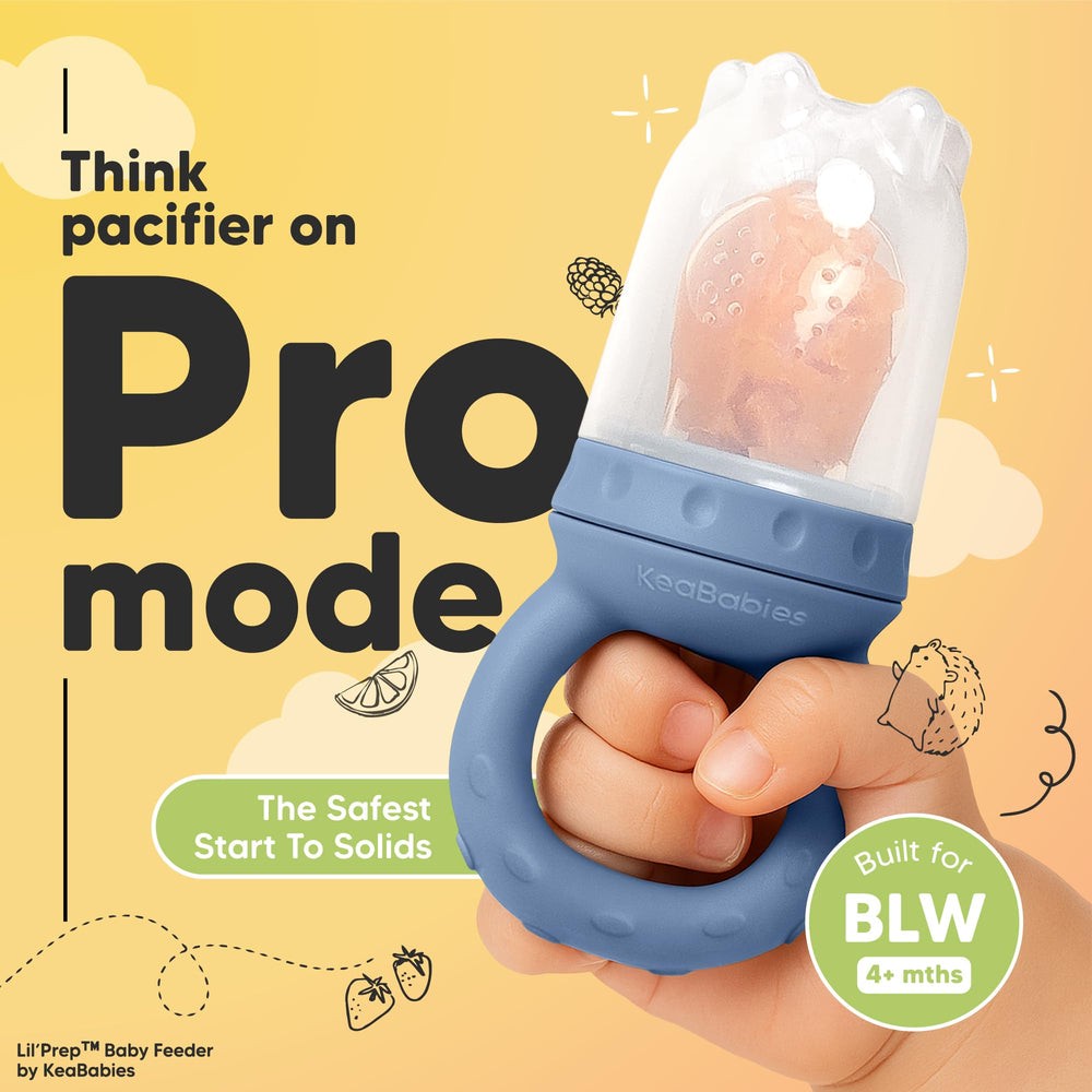 KeaBabies fruit feeder teat closeup shows BPA-free silicone for gentle gum comfort