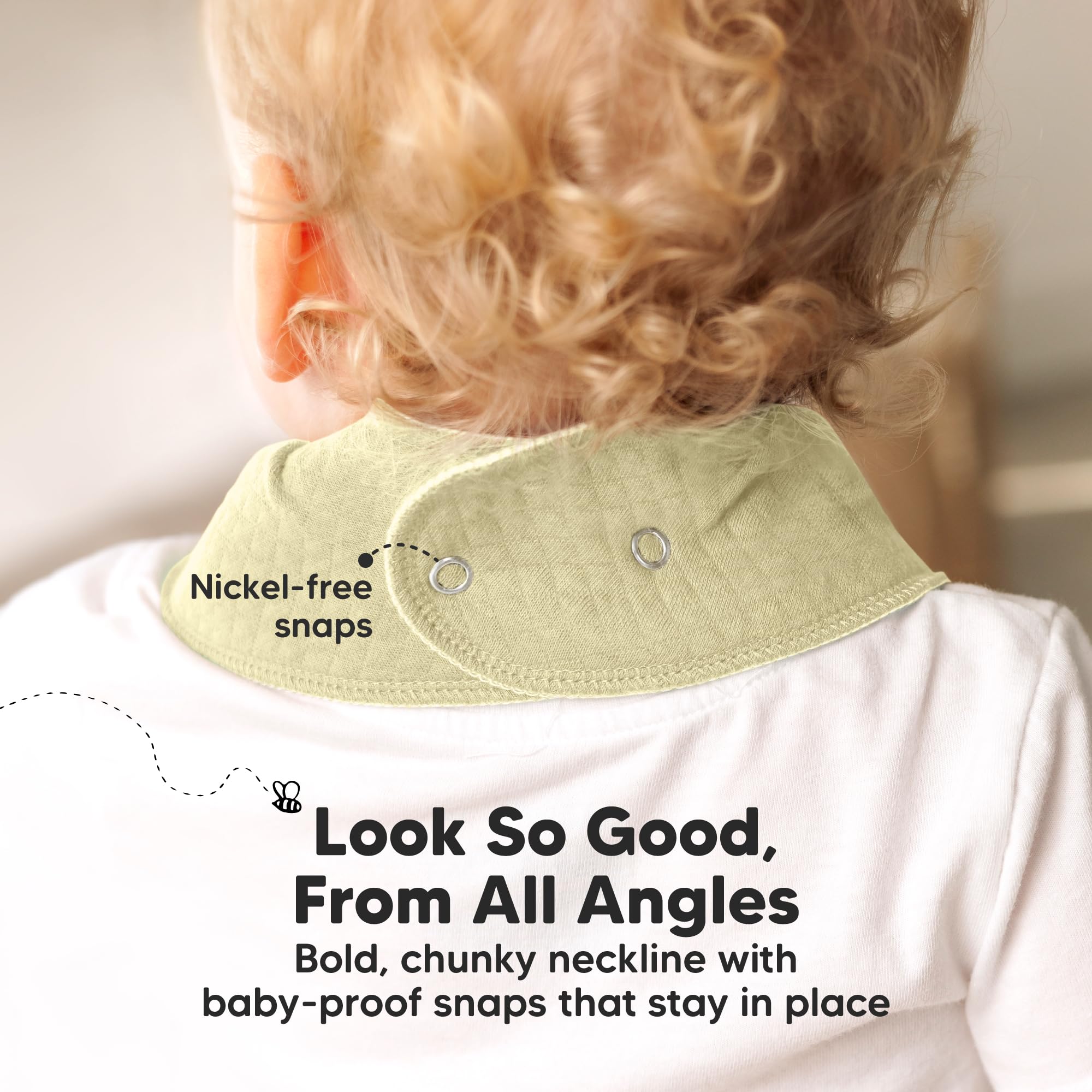 KeaBabies full-torso coverage bib keeps outfits cleaner during meals