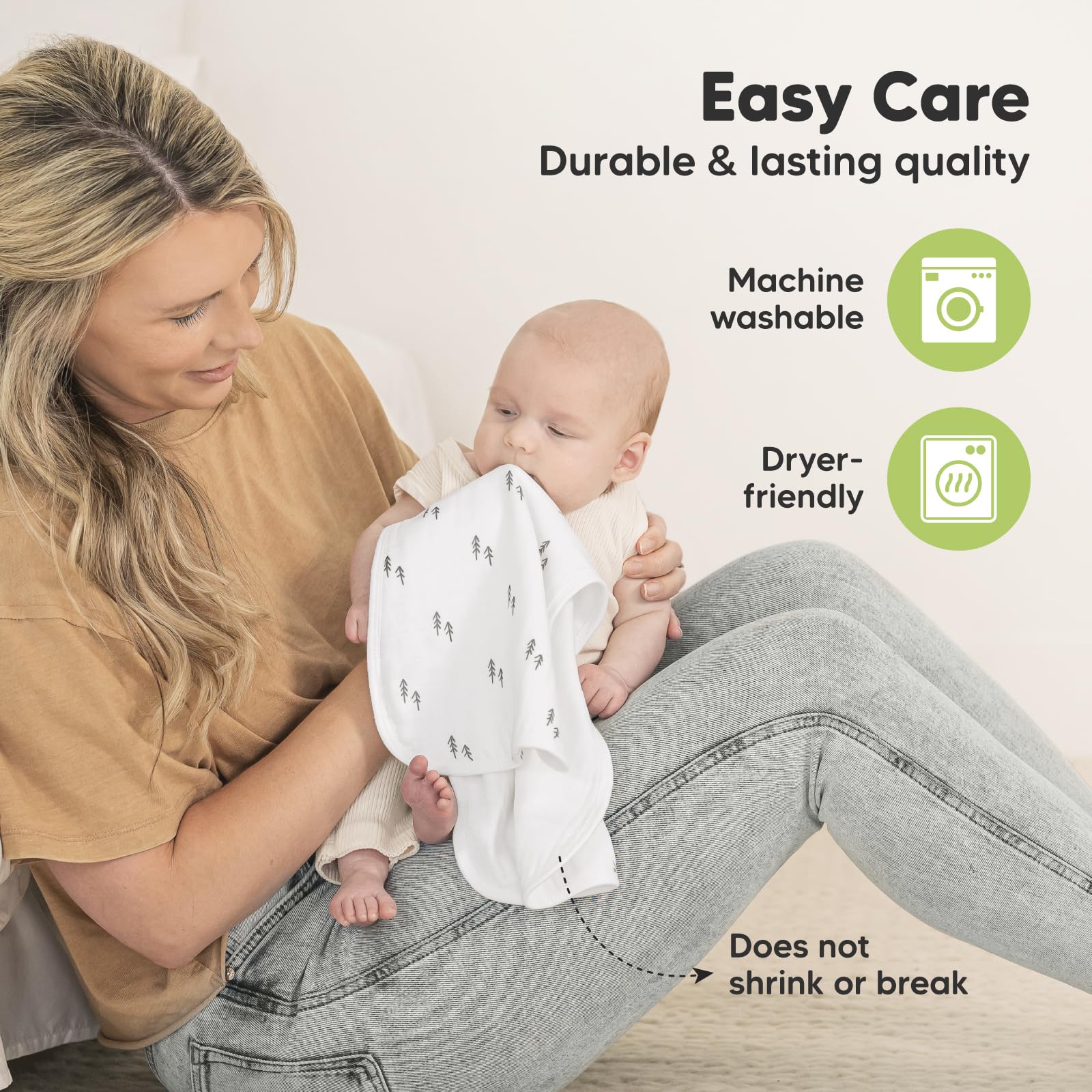 KeaBabies gender-neutral design burp cloths, matches any outfit.