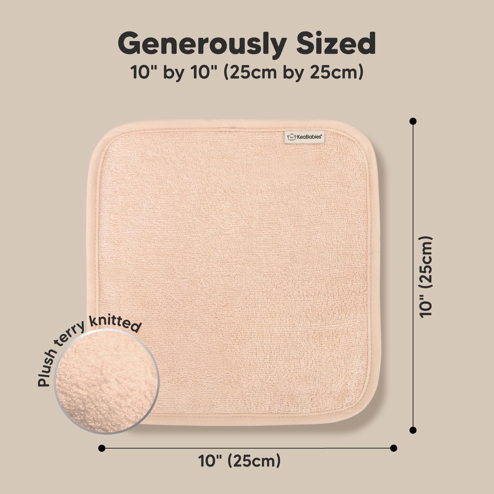 KeaBabies gentle exfoliation washcloth aids mild cleansing after bath.
