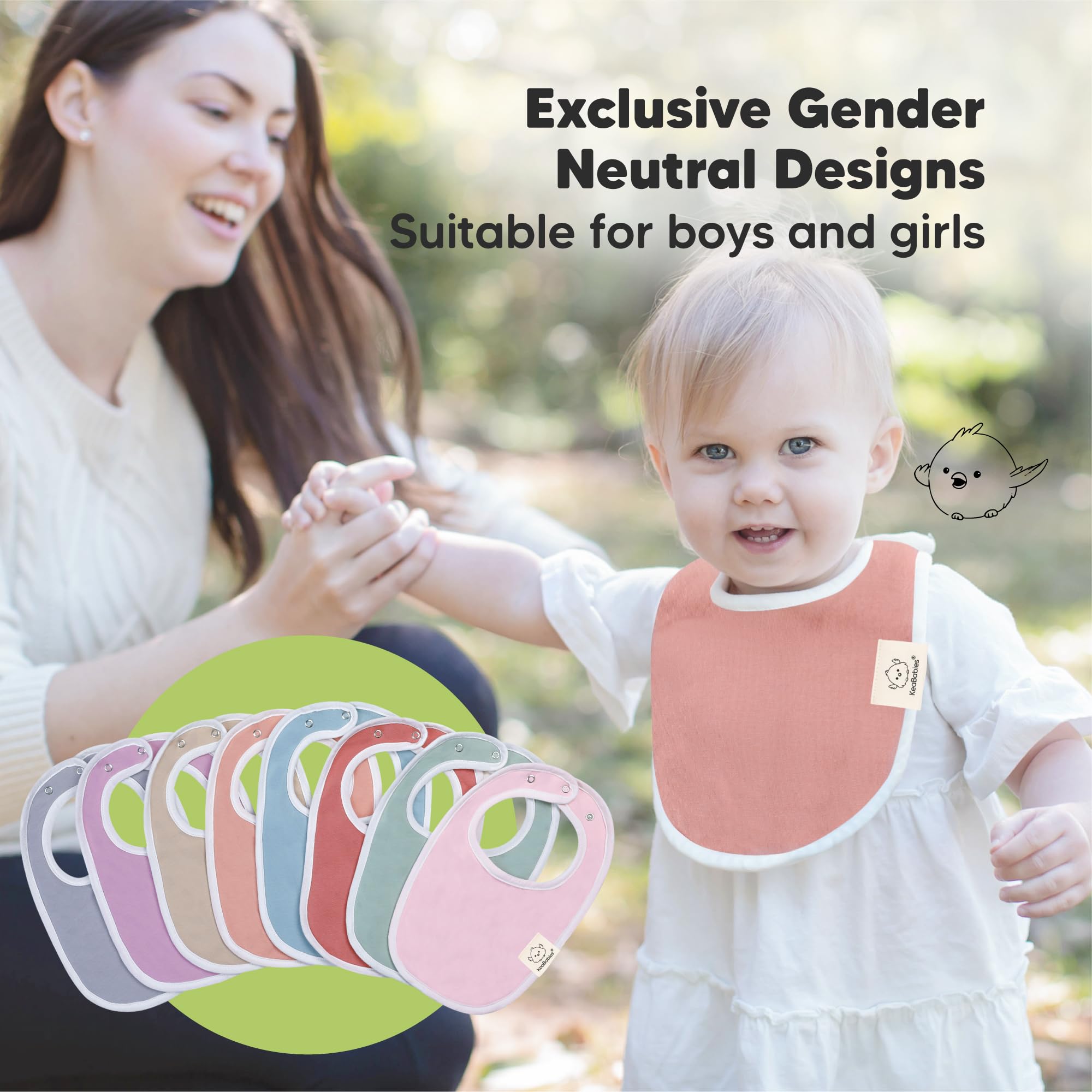 KeaBabies gift box bib set ideal for baby showers and registries.