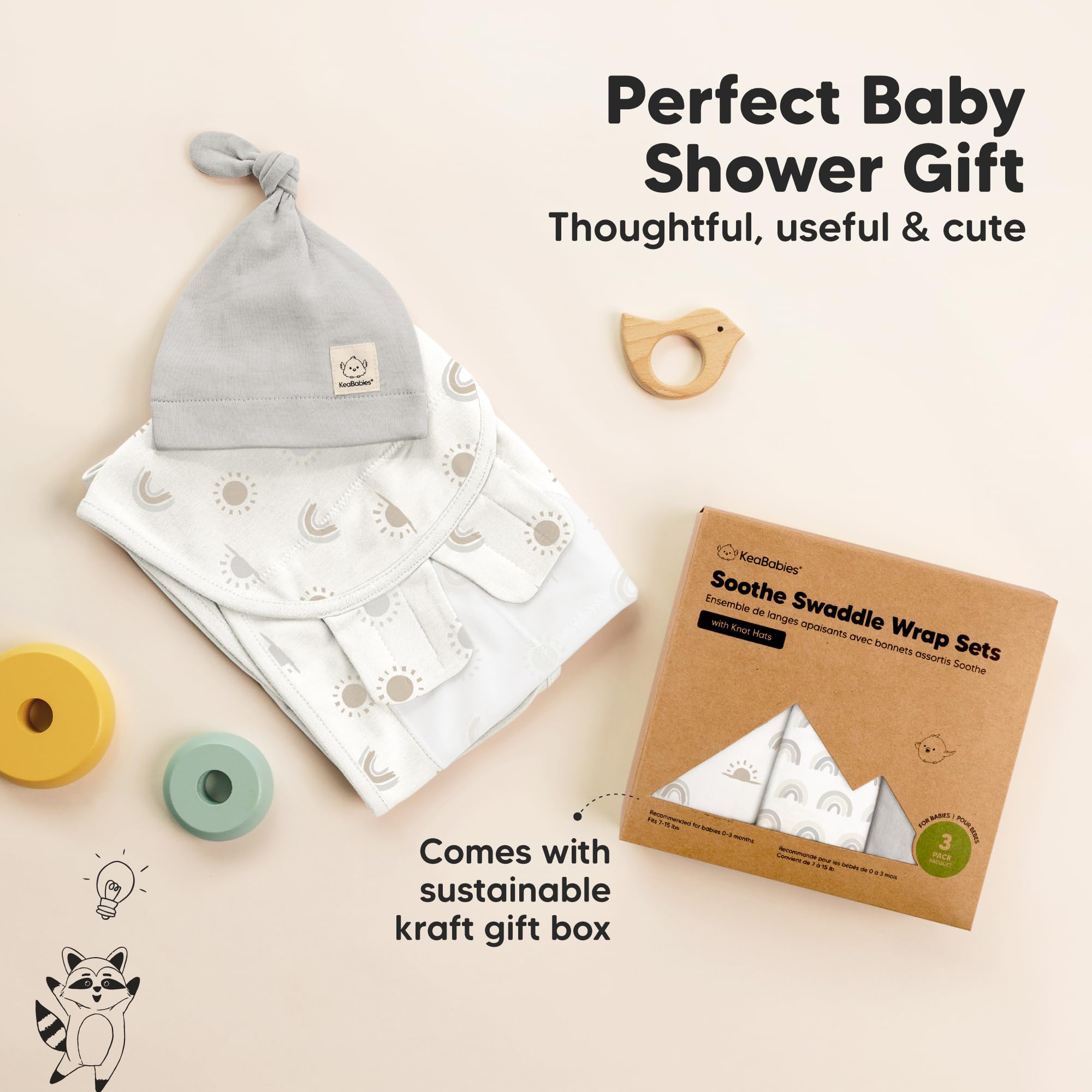 KeaBabies gift box packaging shot communicates ready-to-gift convenience