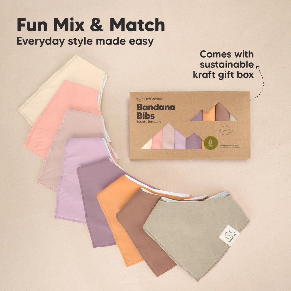 KeaBabies gender-neutral mauve bibs pair with any outfit for stylish everyday wear.