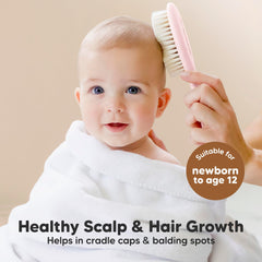 KeaBabies goat bristle brush close-up for gentle scalp care.