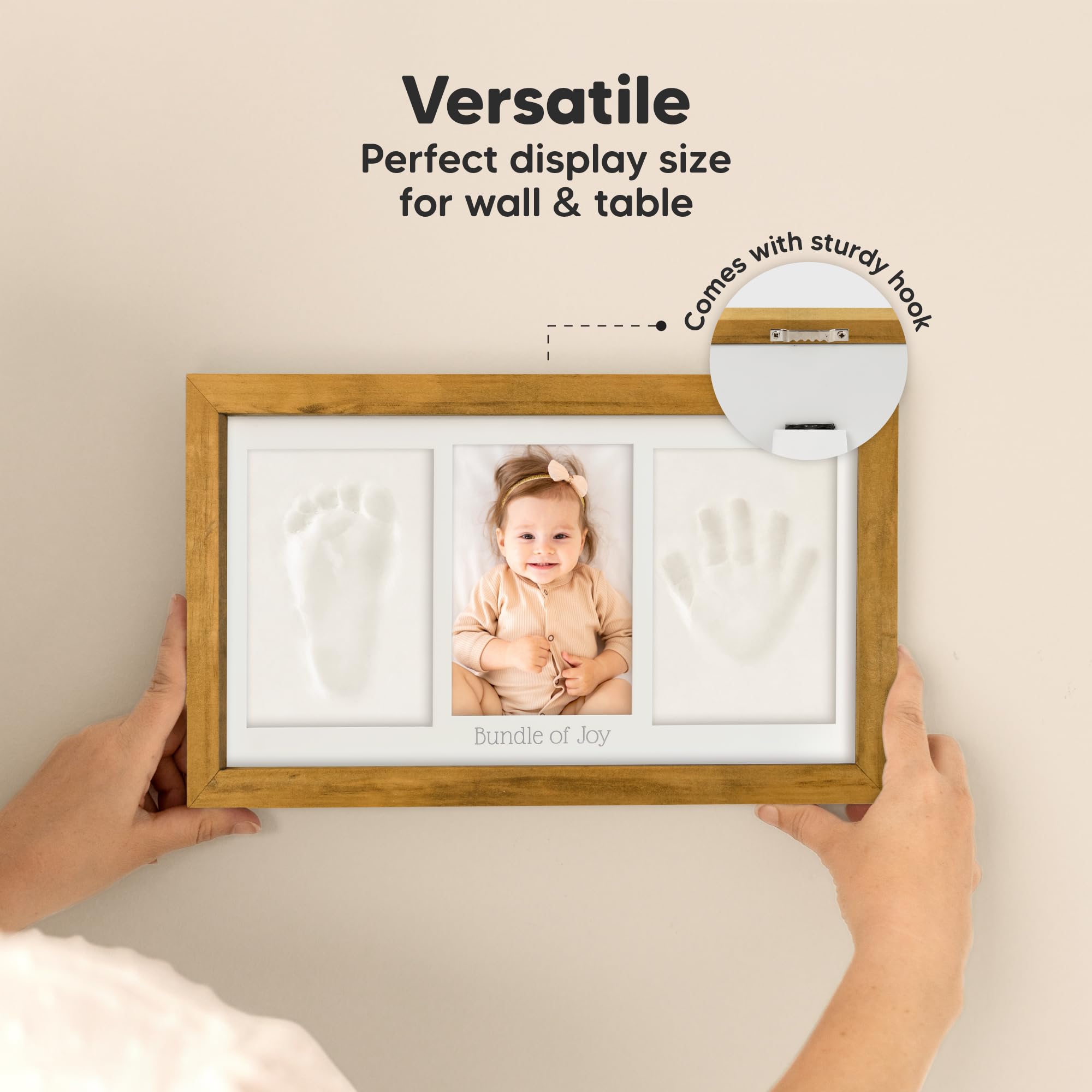 KeaBabies golden-wheat frame on display promotes cozy nursery vibes.