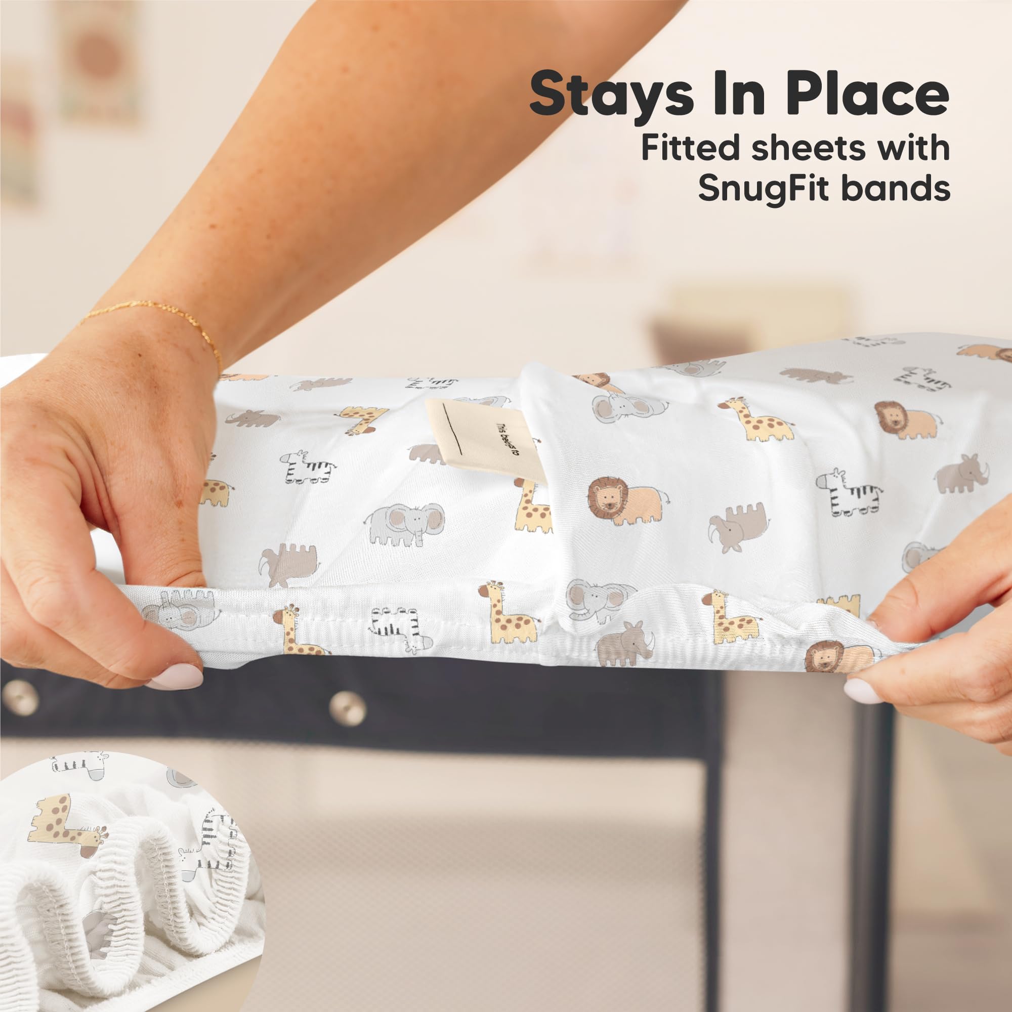 KeaBabies Graco-compatible sheets—secure fit reduces sheet slipping