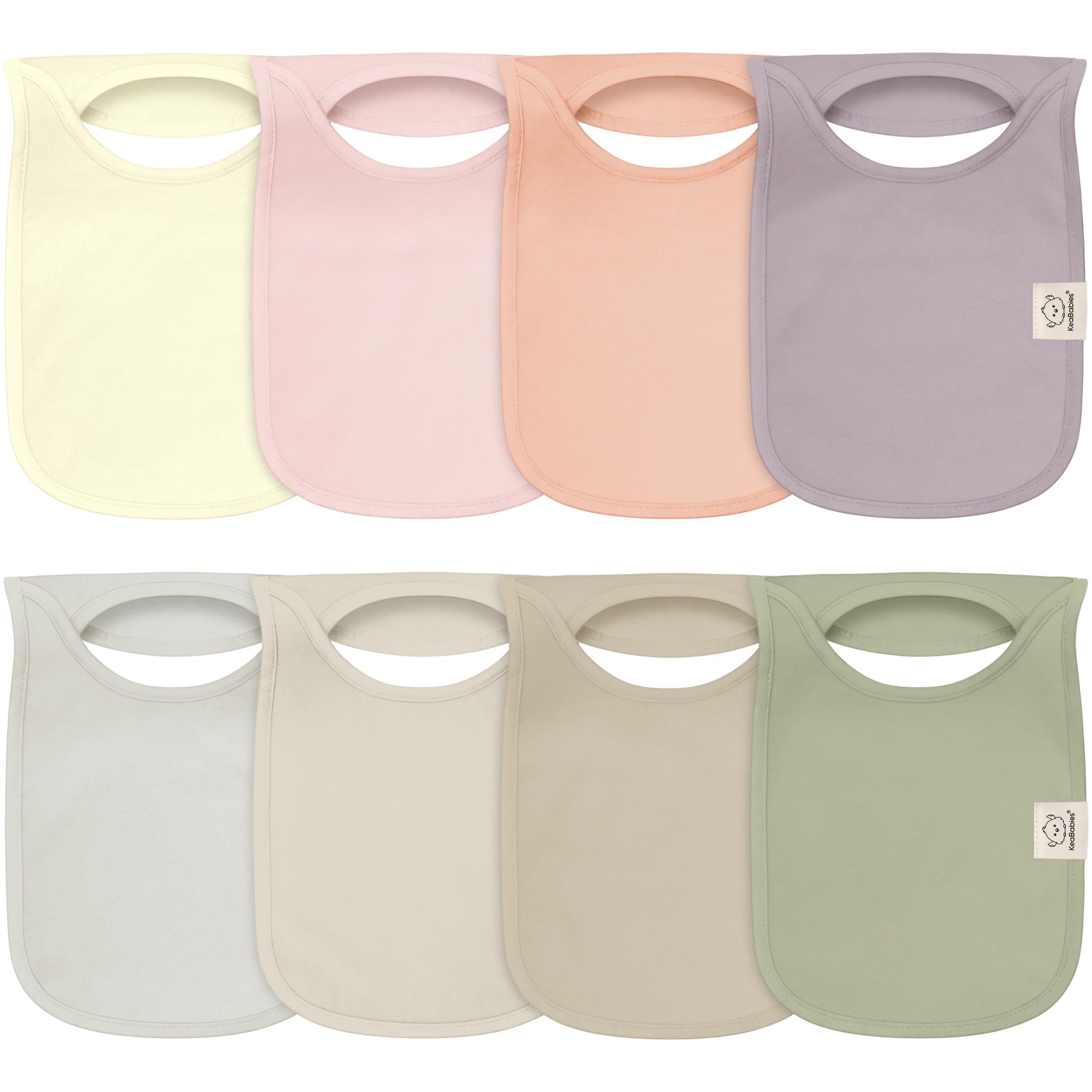 KeaBabies Hallo Bibs colors ensemble shows unisex styling and drool protection