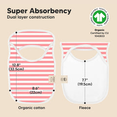 KeaBabies Hallo Bibs absorbent fleece backing protects clothes during teething drool.