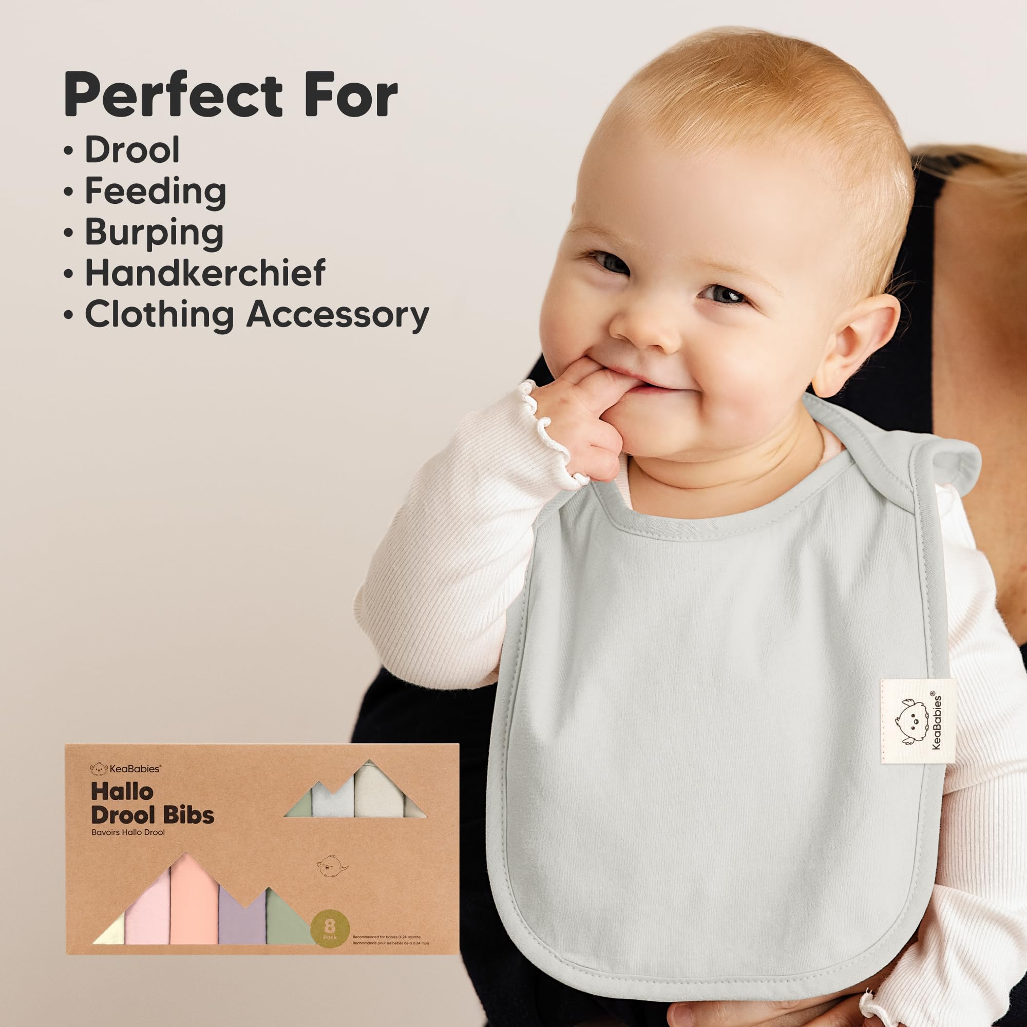 KeaBabies Hallo Bibs teething drool use on the go