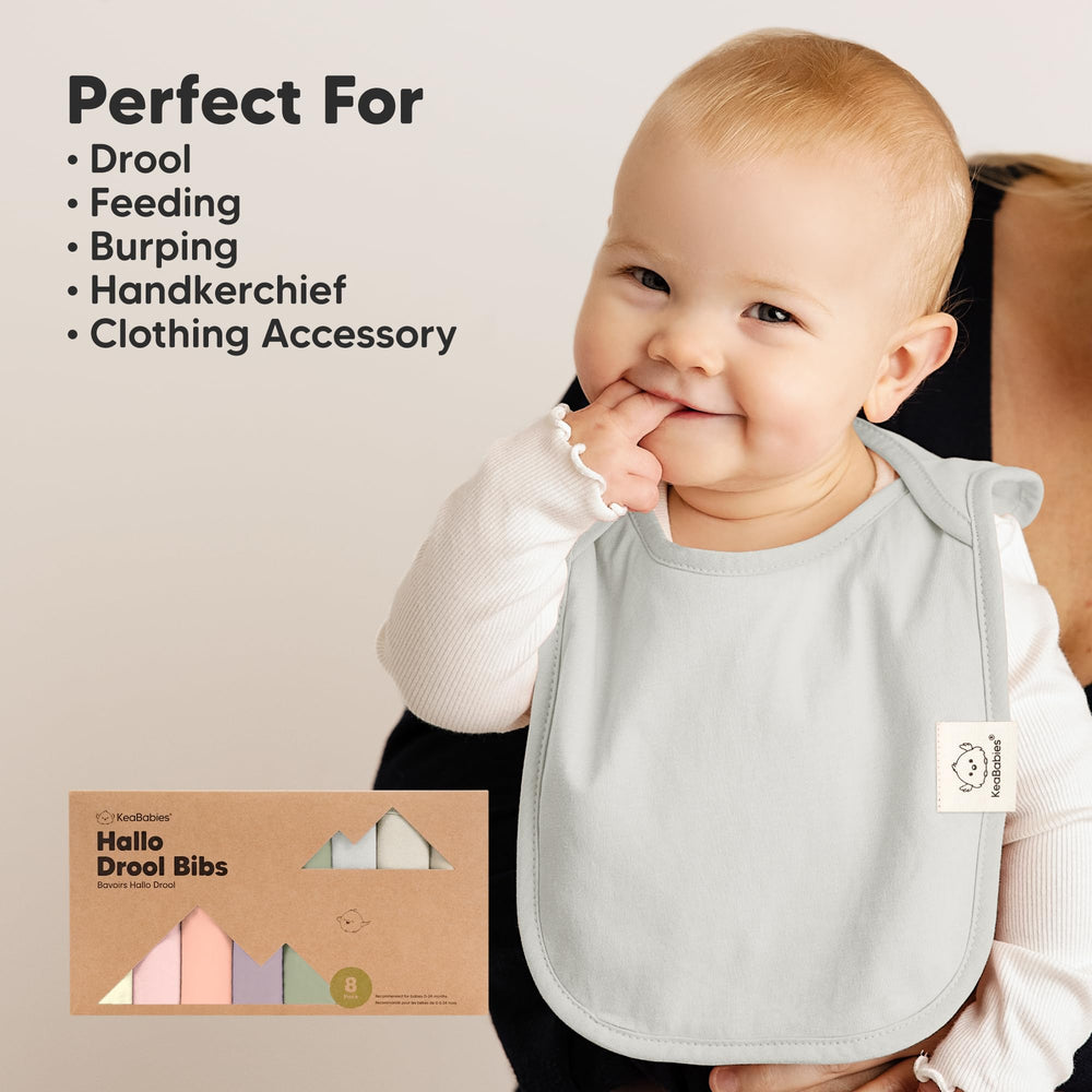 KeaBabies Hallo Bibs teething drool use on the go