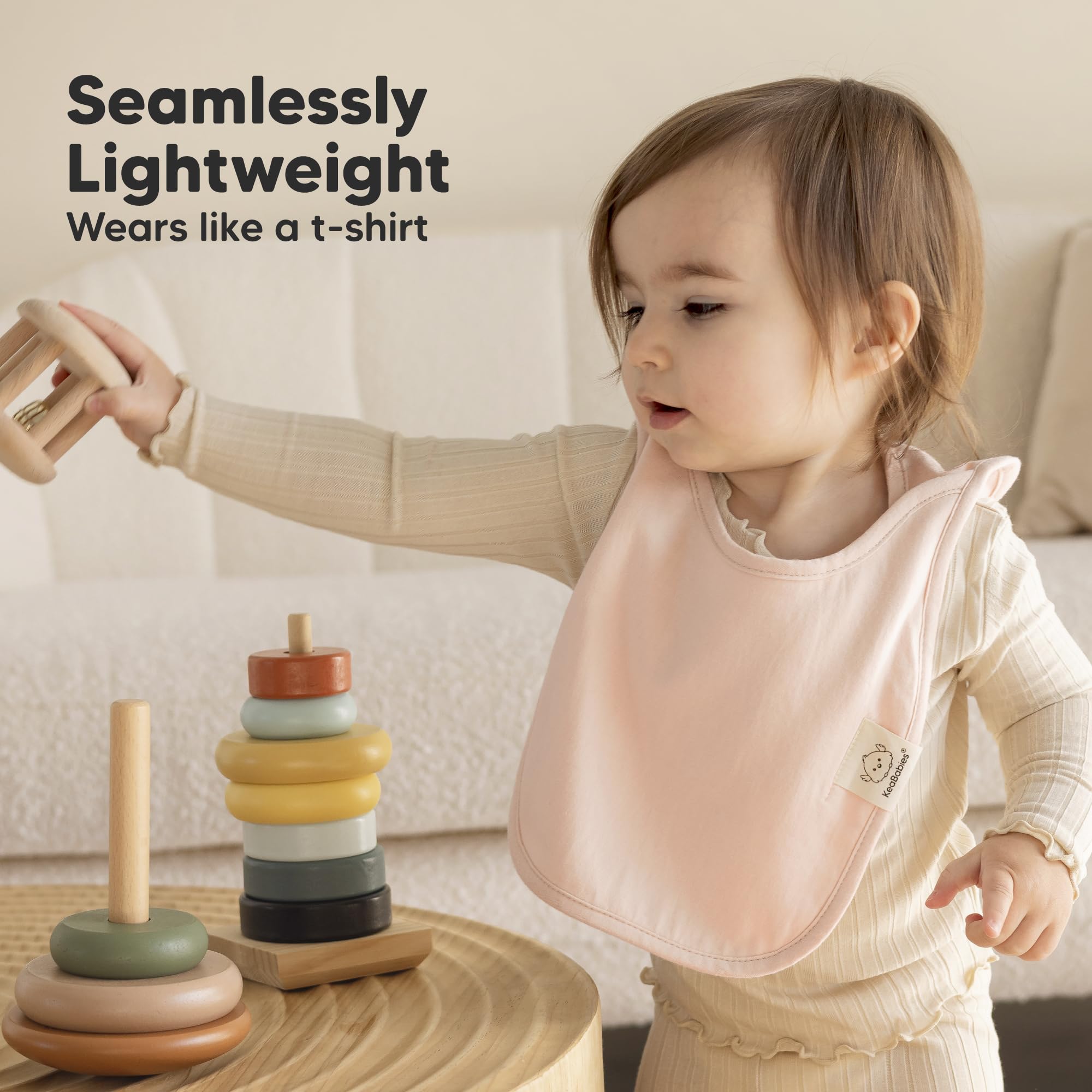 KeaBabies Hallo Baby Bibs protect clothing during meals and teething messes.