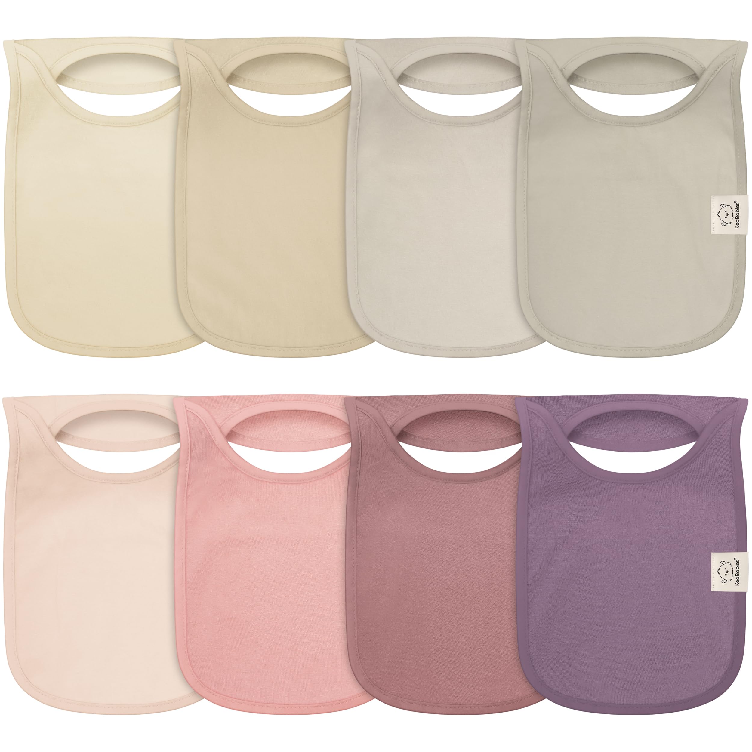 KeaBabies Hallo Baby Bibs Dahlia pullover design keeps teething drool tidy.