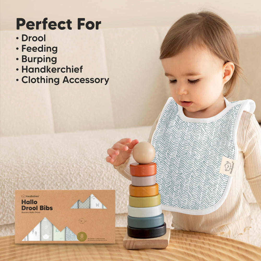 KeaBabies Hallo Bib ideal for drool, teething, mealtime moments.