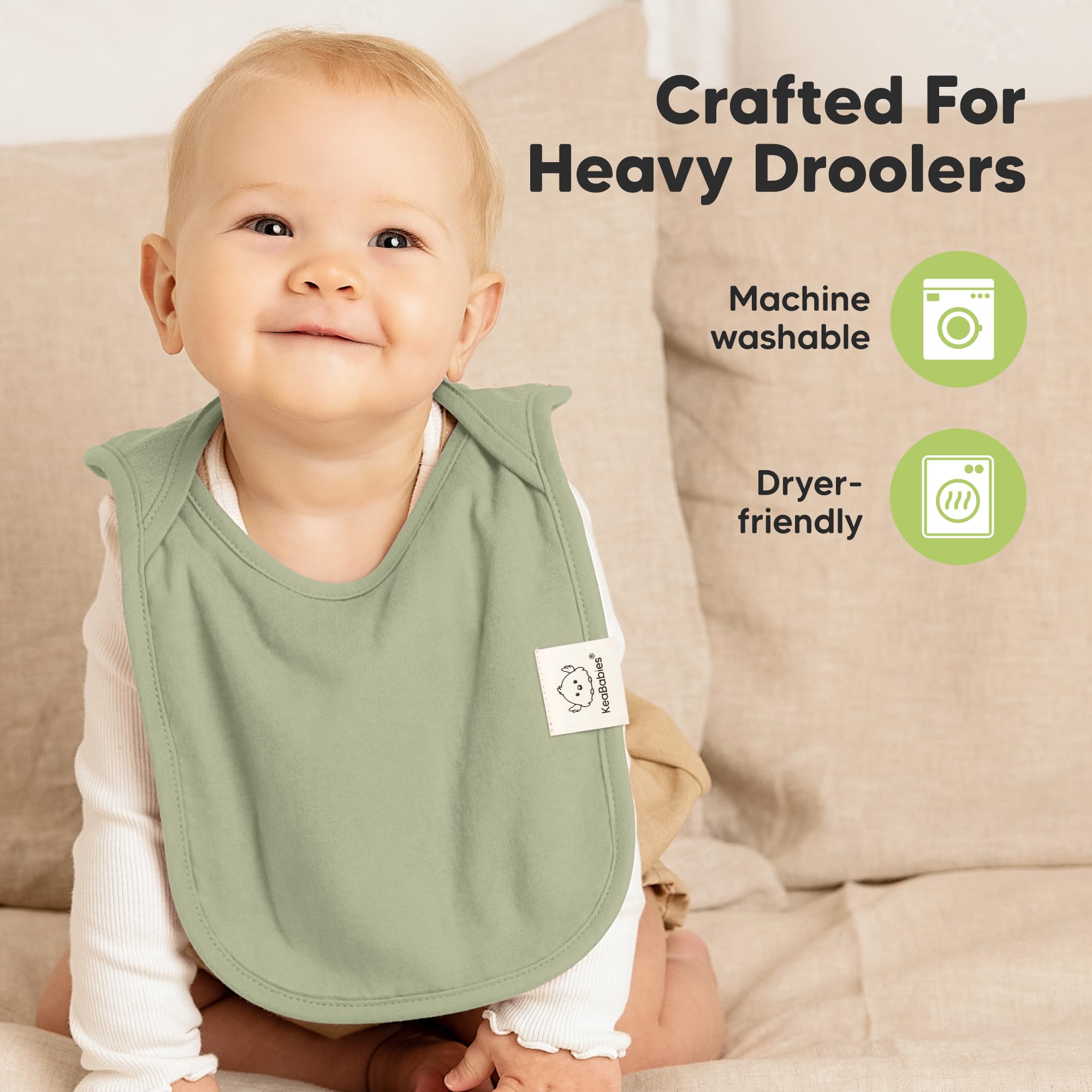 KeaBabies Hallo Bibs easy-on-off pullover style for busy mornings
