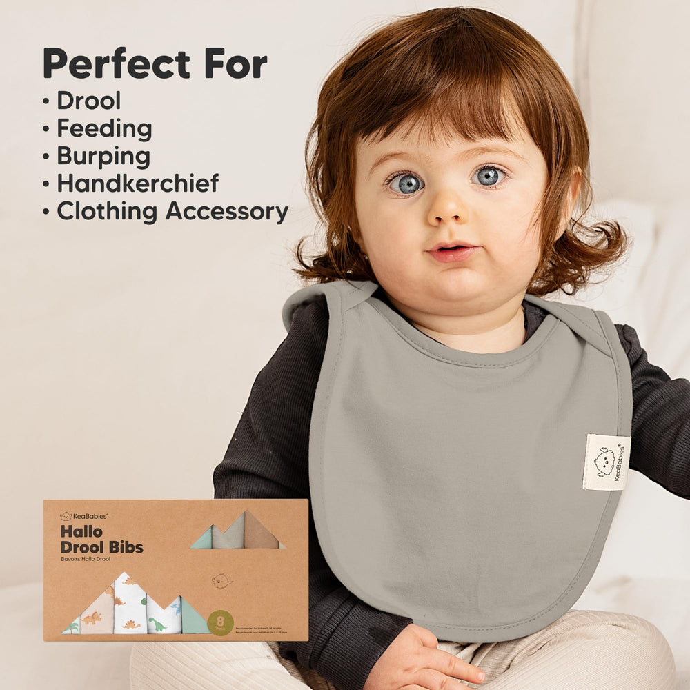 KeaBabies Hallo bib pullover style for easy on/off without snaps.