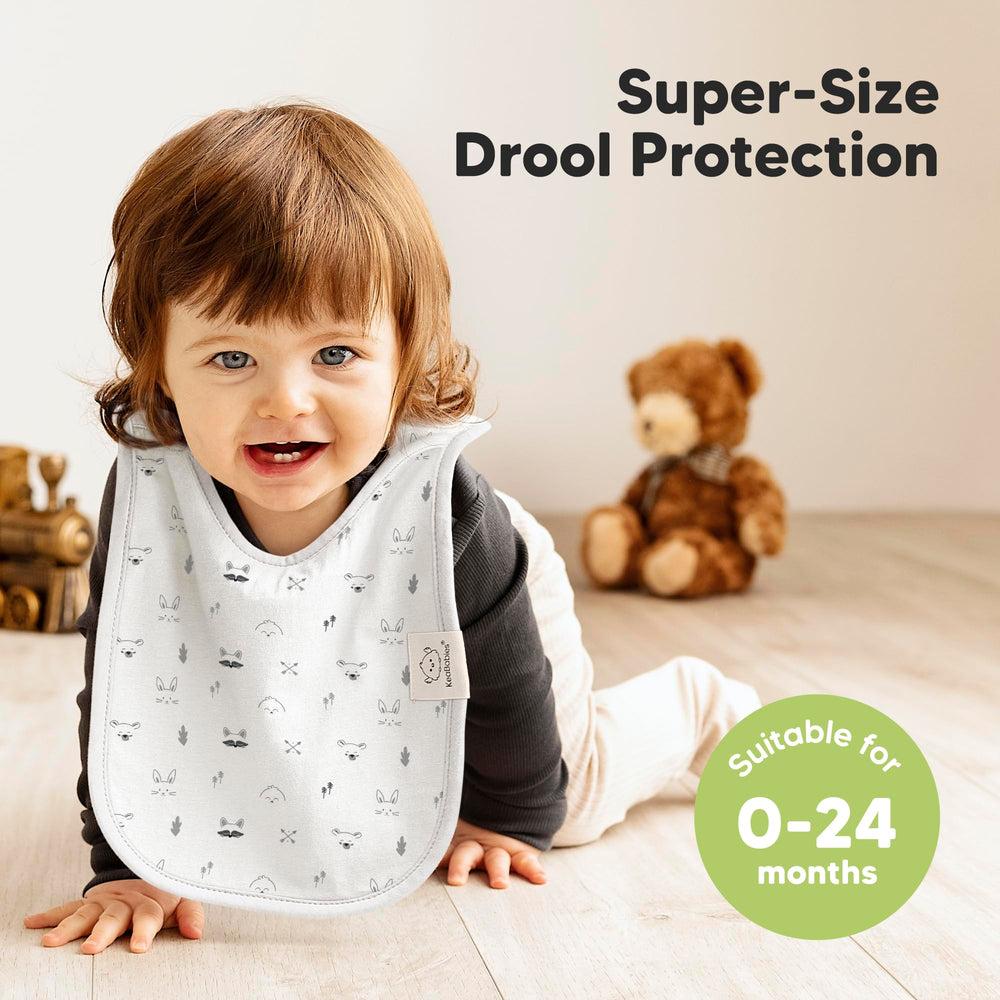 KeaBabies Hallo Bib organic cotton close-up shows gentle, skin-friendly fabric.