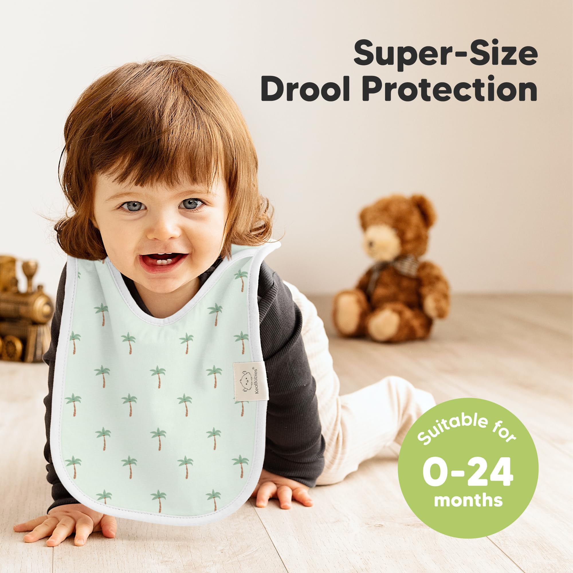 KeaBabies Hallo bib made from organic cotton for soft skin comfort.
