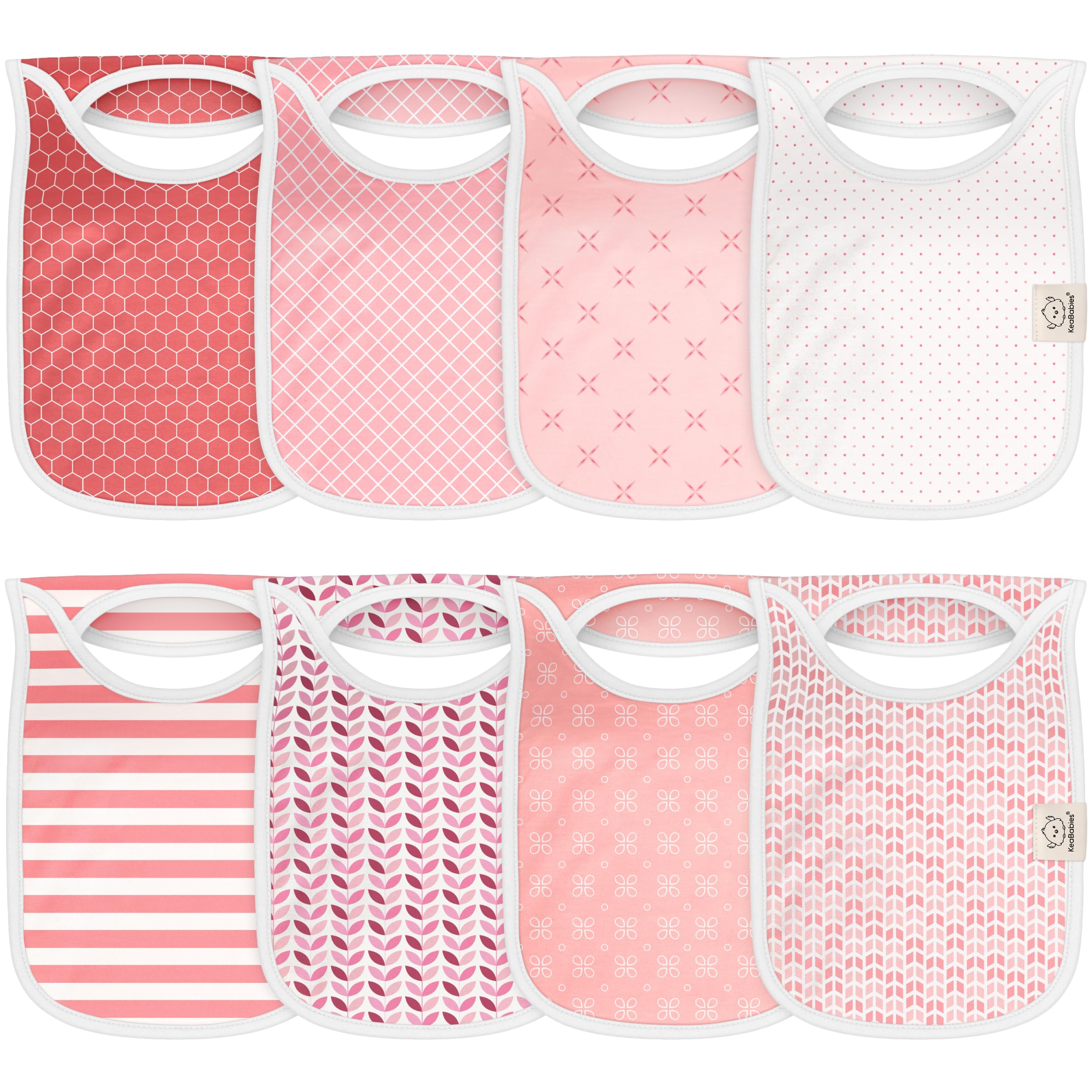 KeaBabies Hallo Bibs pullover design keeps drool away for all-day dryness.