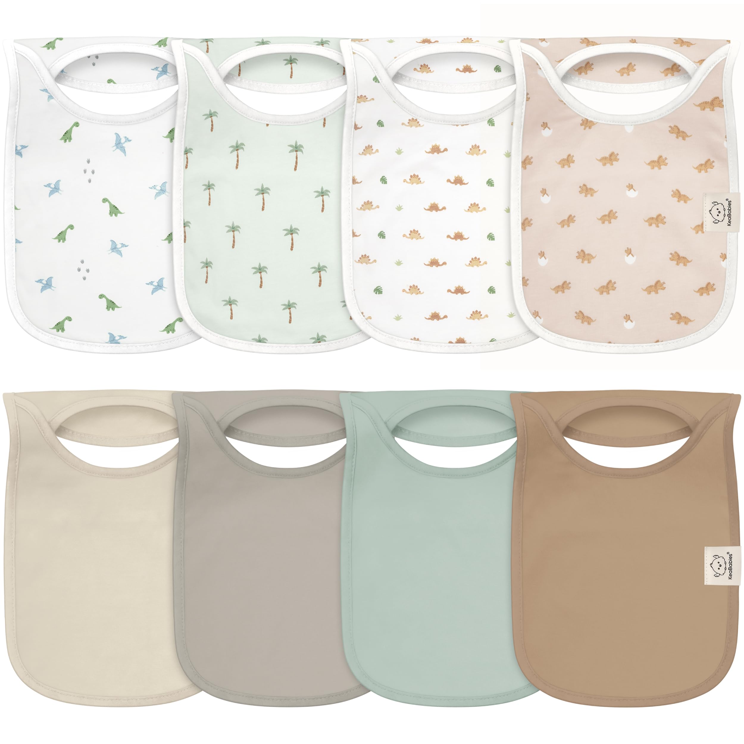 KeaBabies Hallo bib pullover design enables quick, tidy outfits.