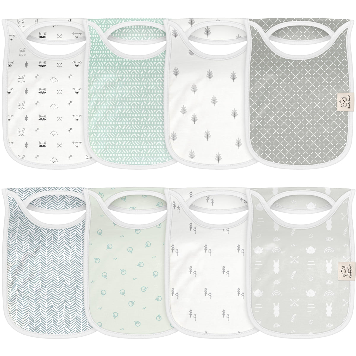 KeaBabies Hallo Bib pullover design enables easy on and all-day wear.