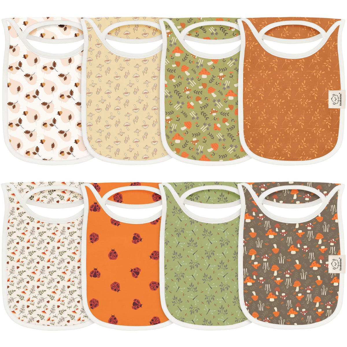 KeaBabies Hallo bib pullover design on baby for easy on/off.