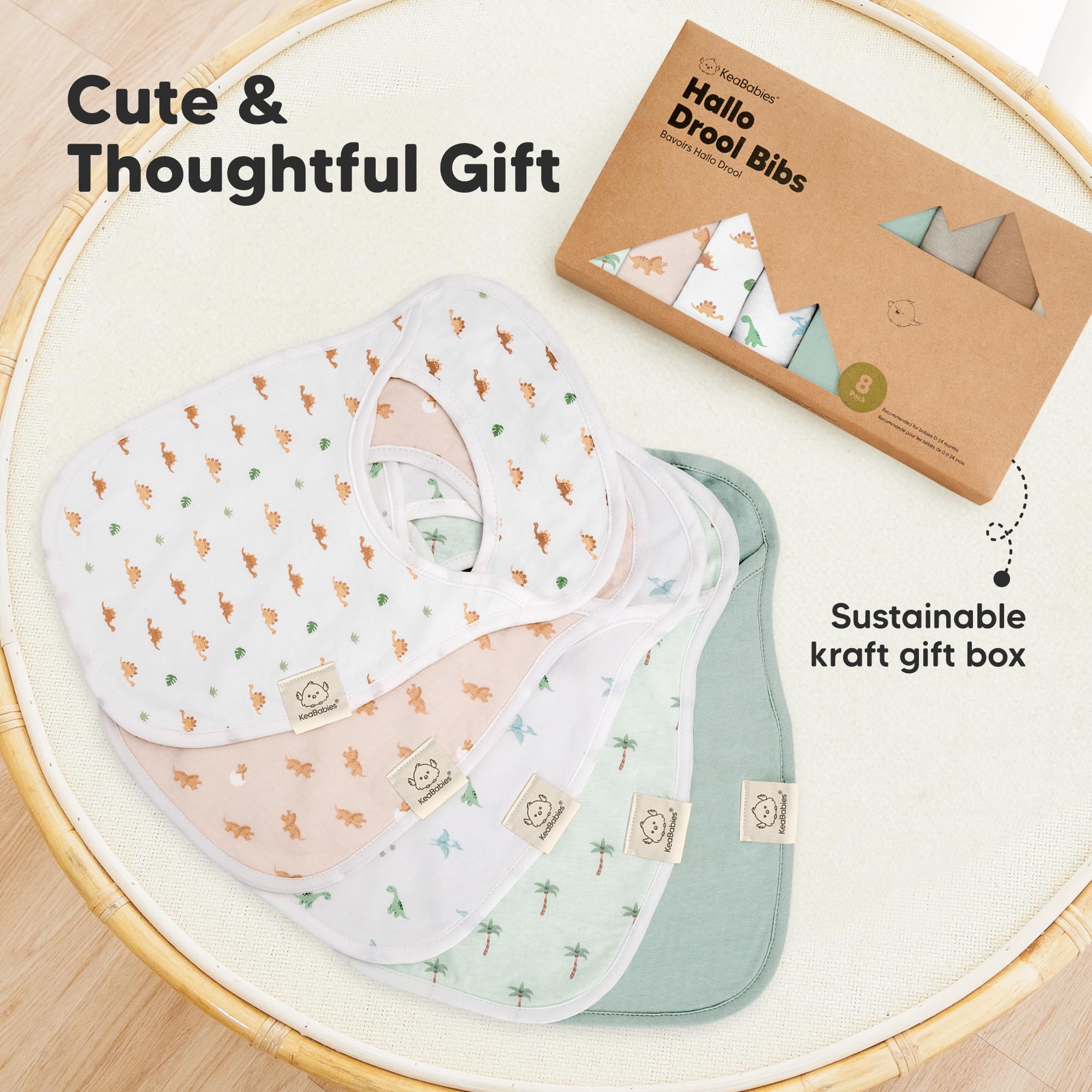 KeaBabies Hallo bib is soft and skin-friendly for sensitive skin.