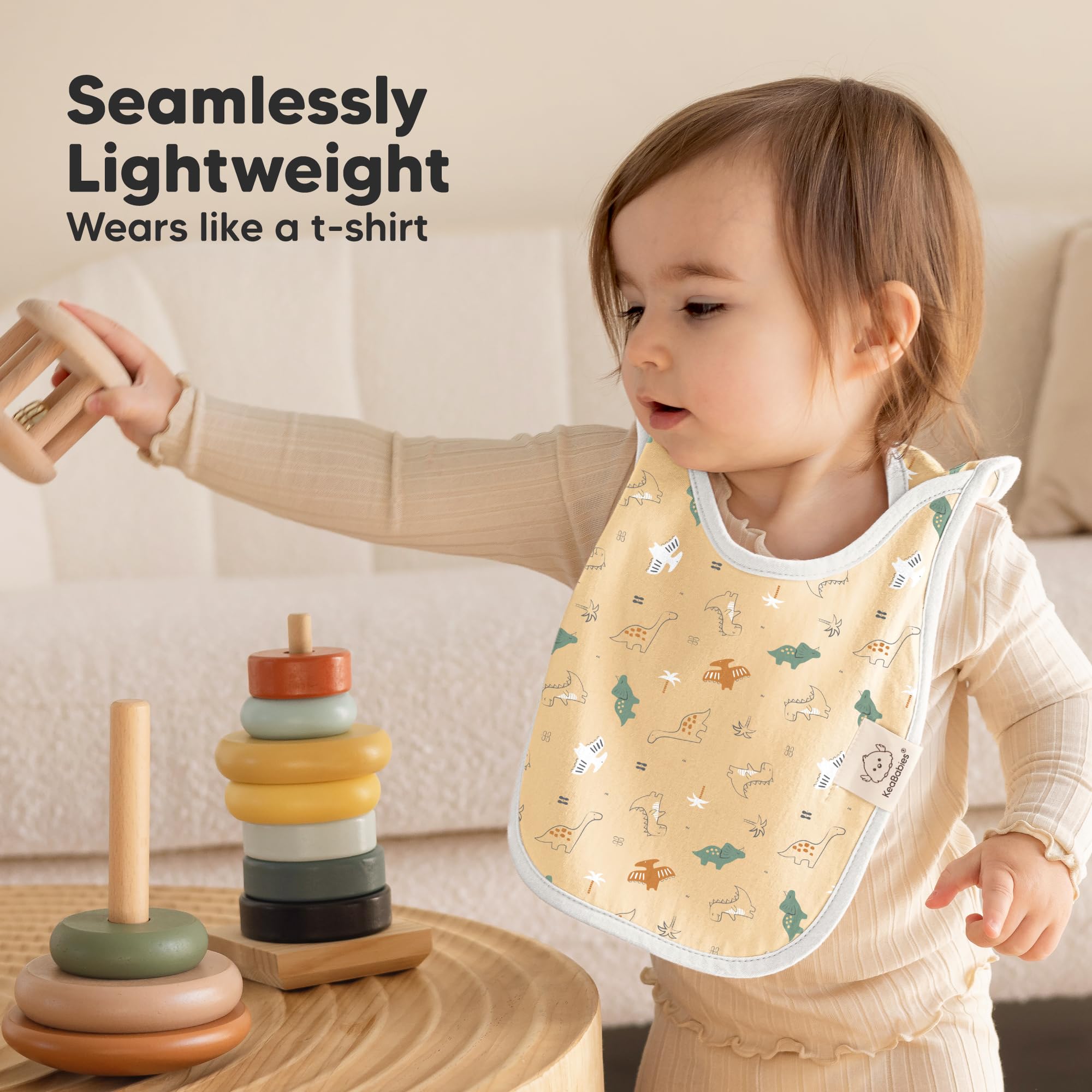 KeaBabies Hallo bib unisex color options for versatile styling.