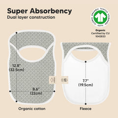 KeaBabies Hallo Bib with water-resistant fleece backing keeps outfits dry.
