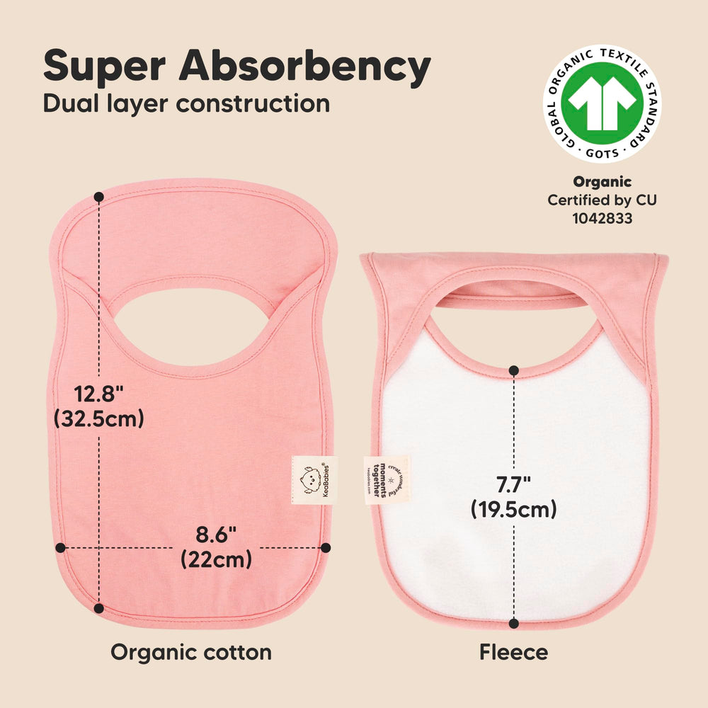 KeaBabies Hallo Baby Bibs with water-resistant fleece provide extra moisture protection.